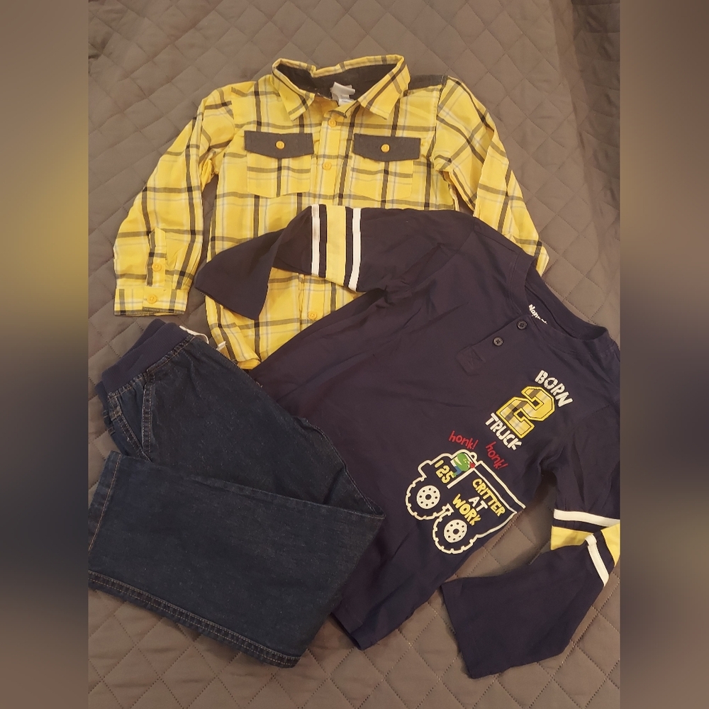 Yellow Plaid Kids 3 Piece Set